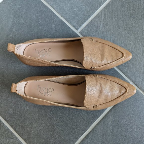 Franco Sarto Beige Pointed Toe Loafers (Like New) - Picture 5 of 8